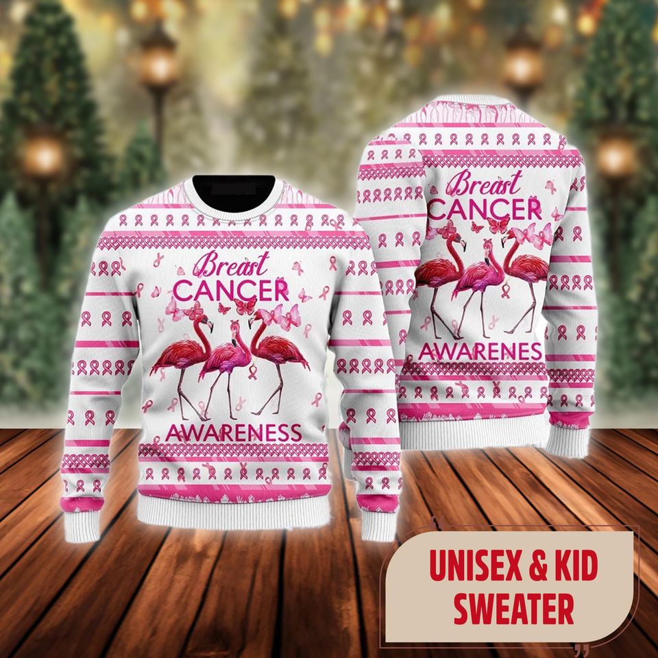 Flamingo Ugly Christmas Sweater, Family Xmas Holiday Shirt For Men Women Kid