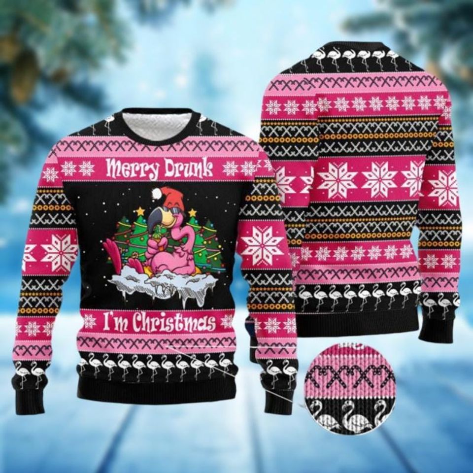 Flamingo Ugly Christmas Sweater, Flamingo Santa Ugly Sweatshirt
