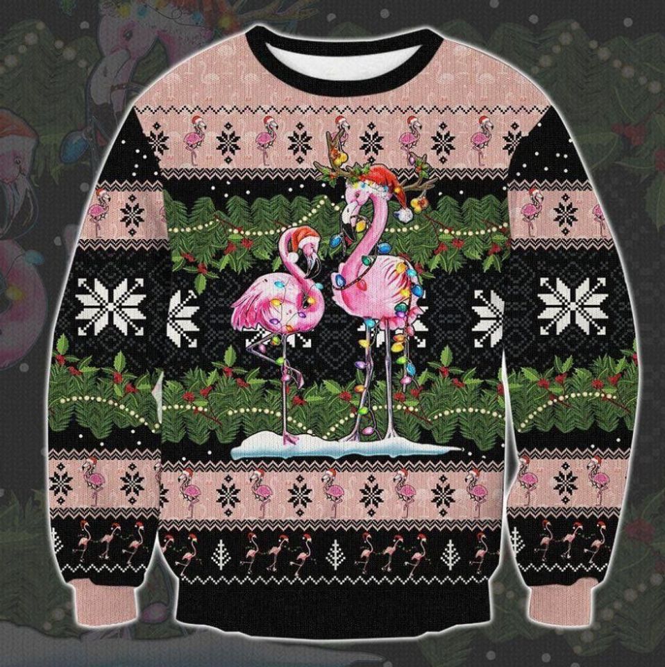 Flamingo Ugly Christmas Sweater, Flamingo Xmas Sweater