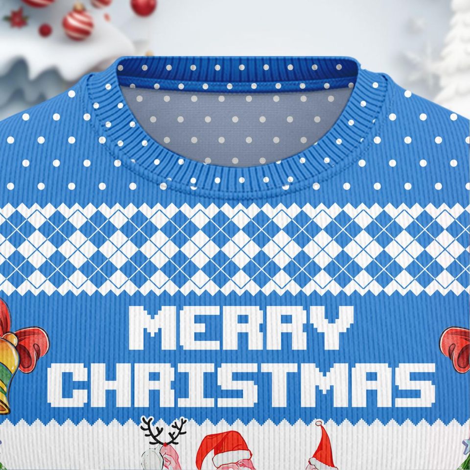 Flamingo Ugly Christmas Sweater, Merry Christmas Bird Xmas Ugly Sweatshirt, Funny Xmas Gift - Image 8