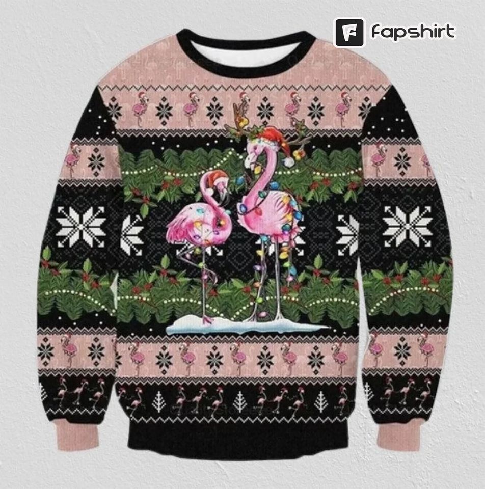 Flamingo Ugly Christmas Sweater, Ugly Christmas Sweater