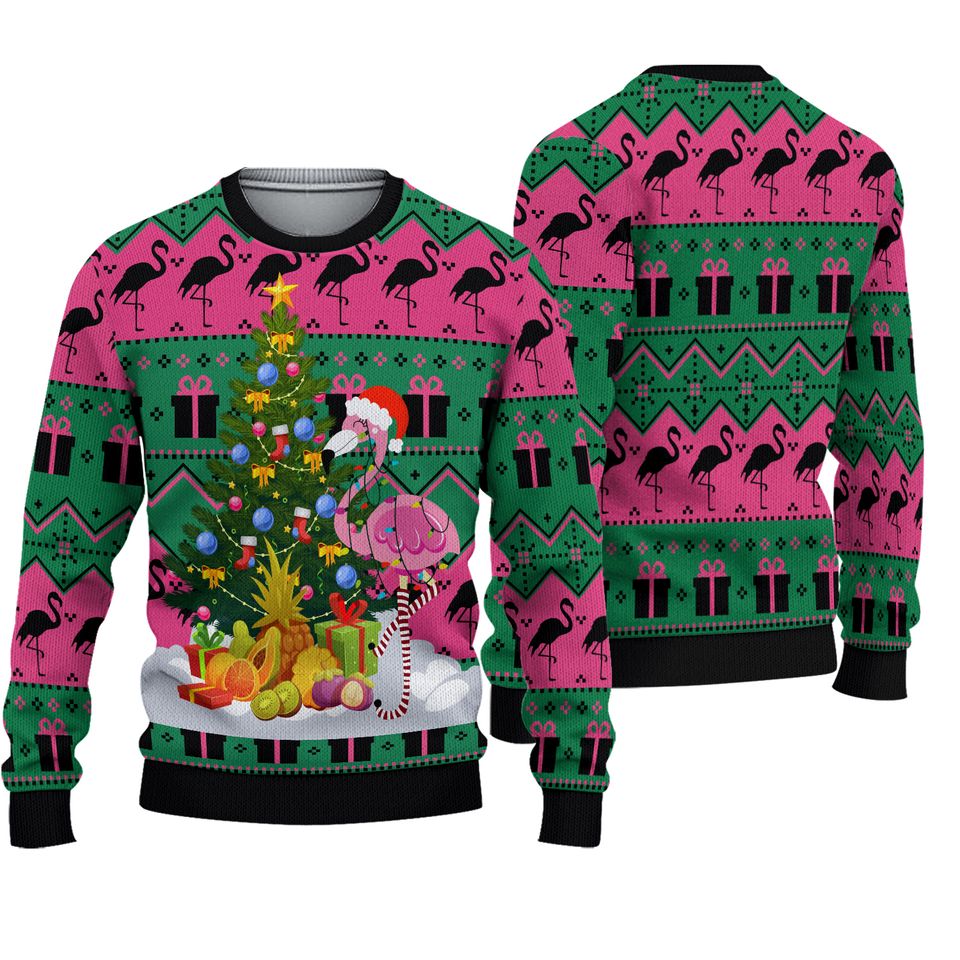 Flamingo Ugly Christmas Sweater, Ugly Christmas Sweater