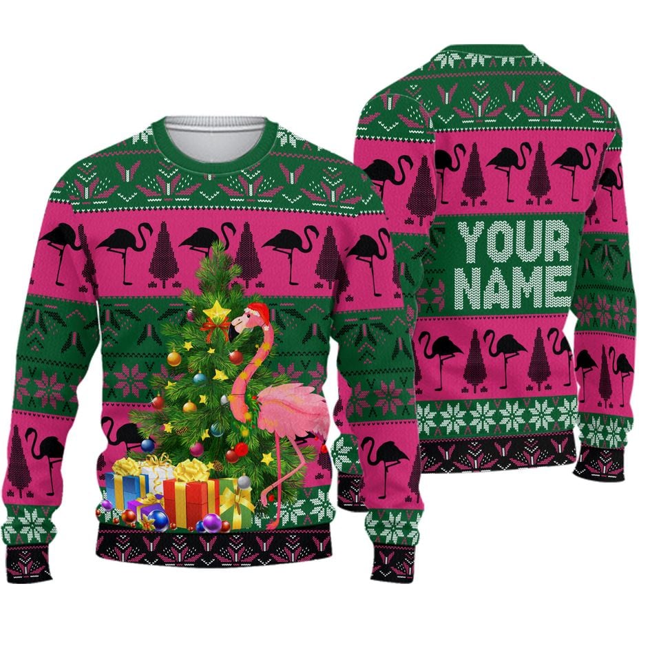 Flamingo Ugly Christmas Sweater, Ugly Christmas Sweater