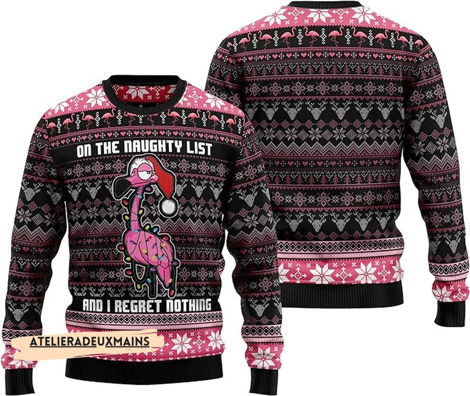 Flamingo Ugly Christmas Sweater, Ugly Christmas Sweater, Flamingo Xmas Sweater