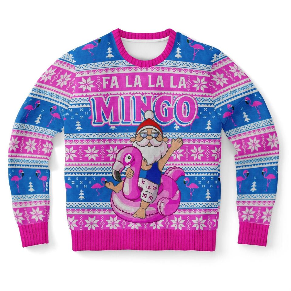 Flamingo - Ugly Christmas Sweatshirt, Printed Xmas Sweatshirt