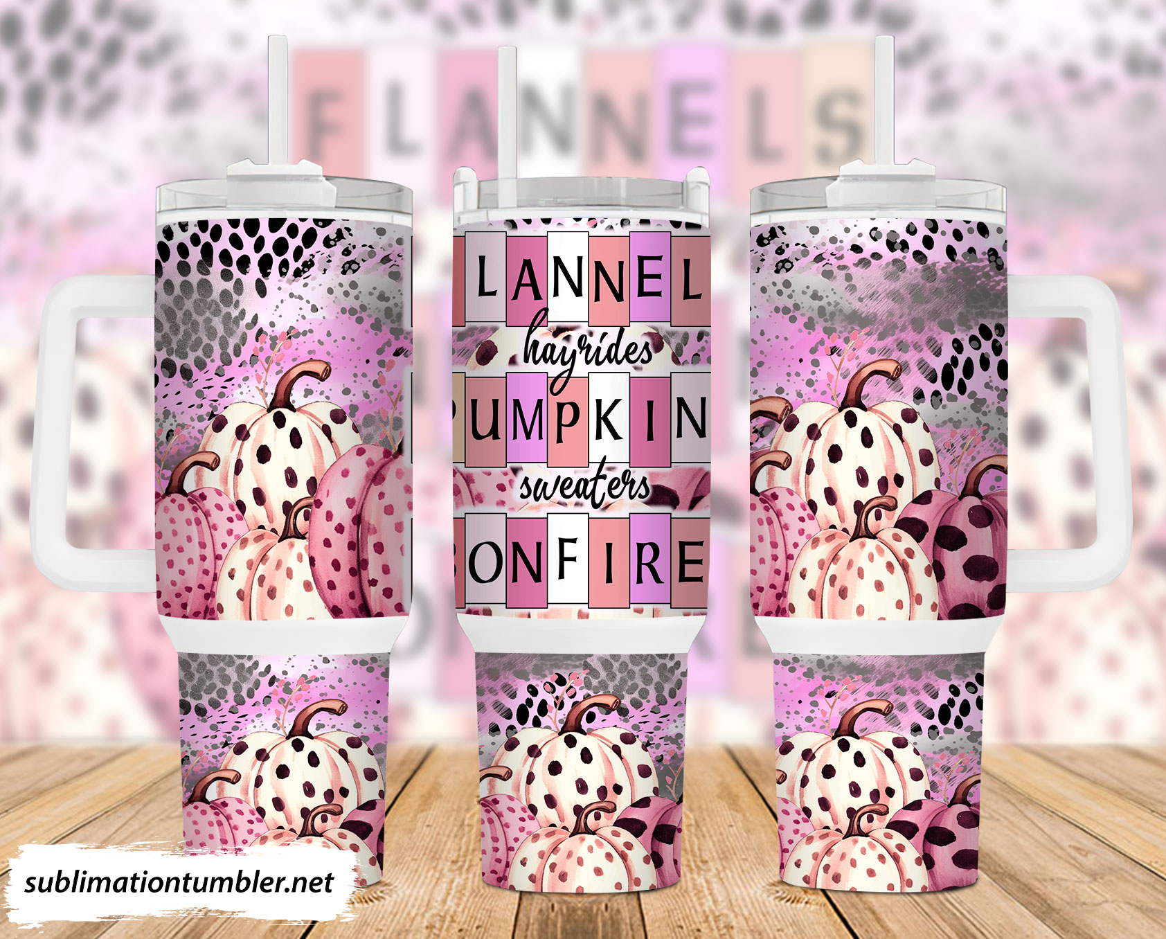 Flannels Hayrides Pumpkins Custom Stanley Cup 40 oz 30 oz Tumbler With HandleTVC2301900