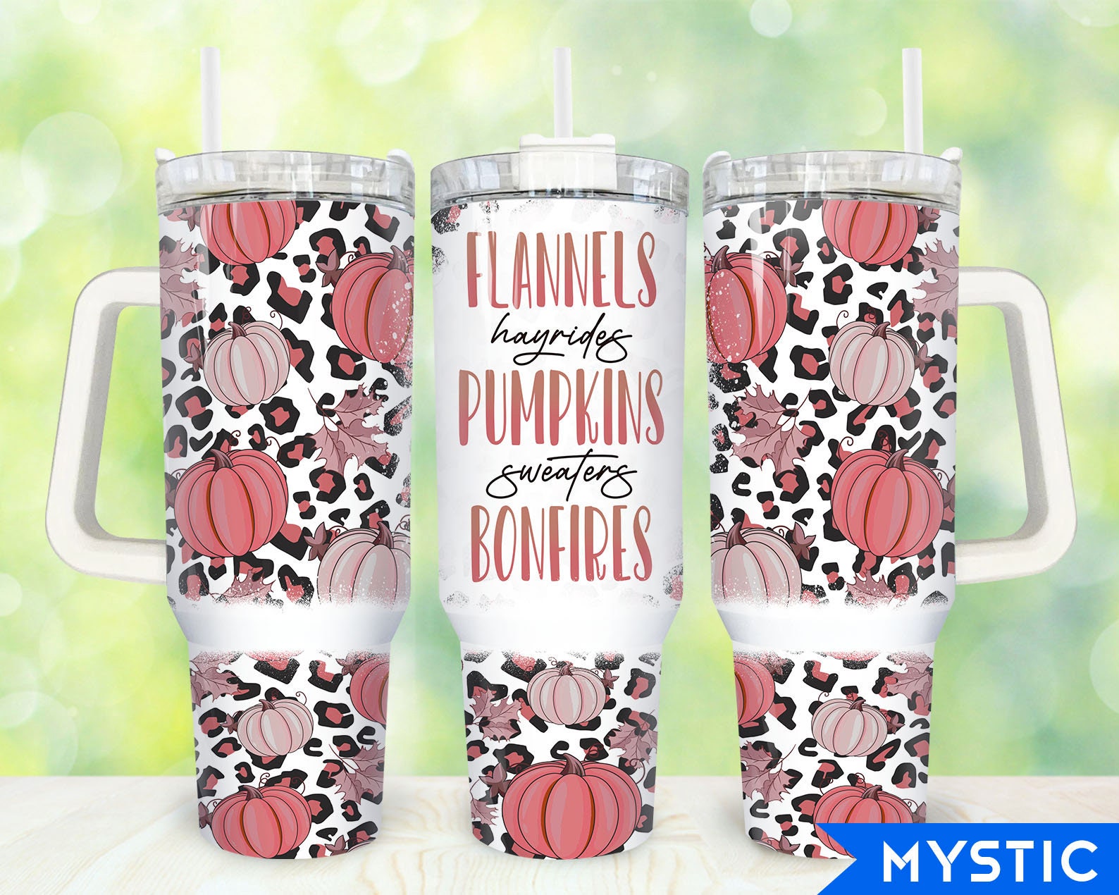 Flannels Pumpkins Bonfires Custom Stanley Cup 40 oz 30 oz Tumbler With HandleTVC2301917