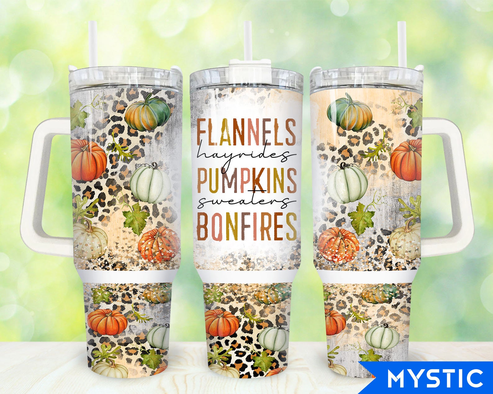 Flannels Pumpkins Bonfires Custom Stanley Cup 40 oz 30 oz Tumbler With HandleTVC2301917