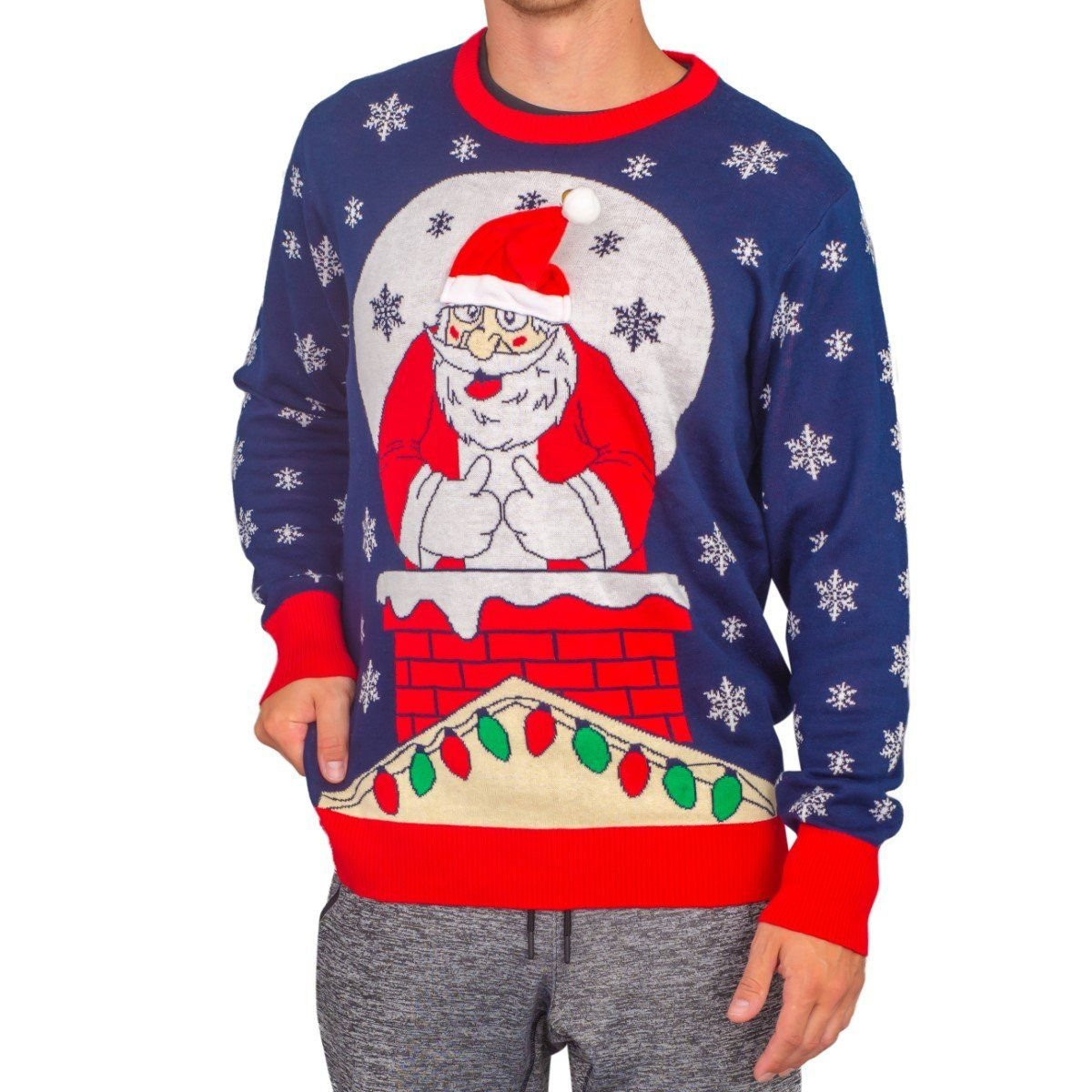 Flappy Santa Animated Hat For Unisex Ugly Christmas Sweater Adult 3D Funny Matching for family