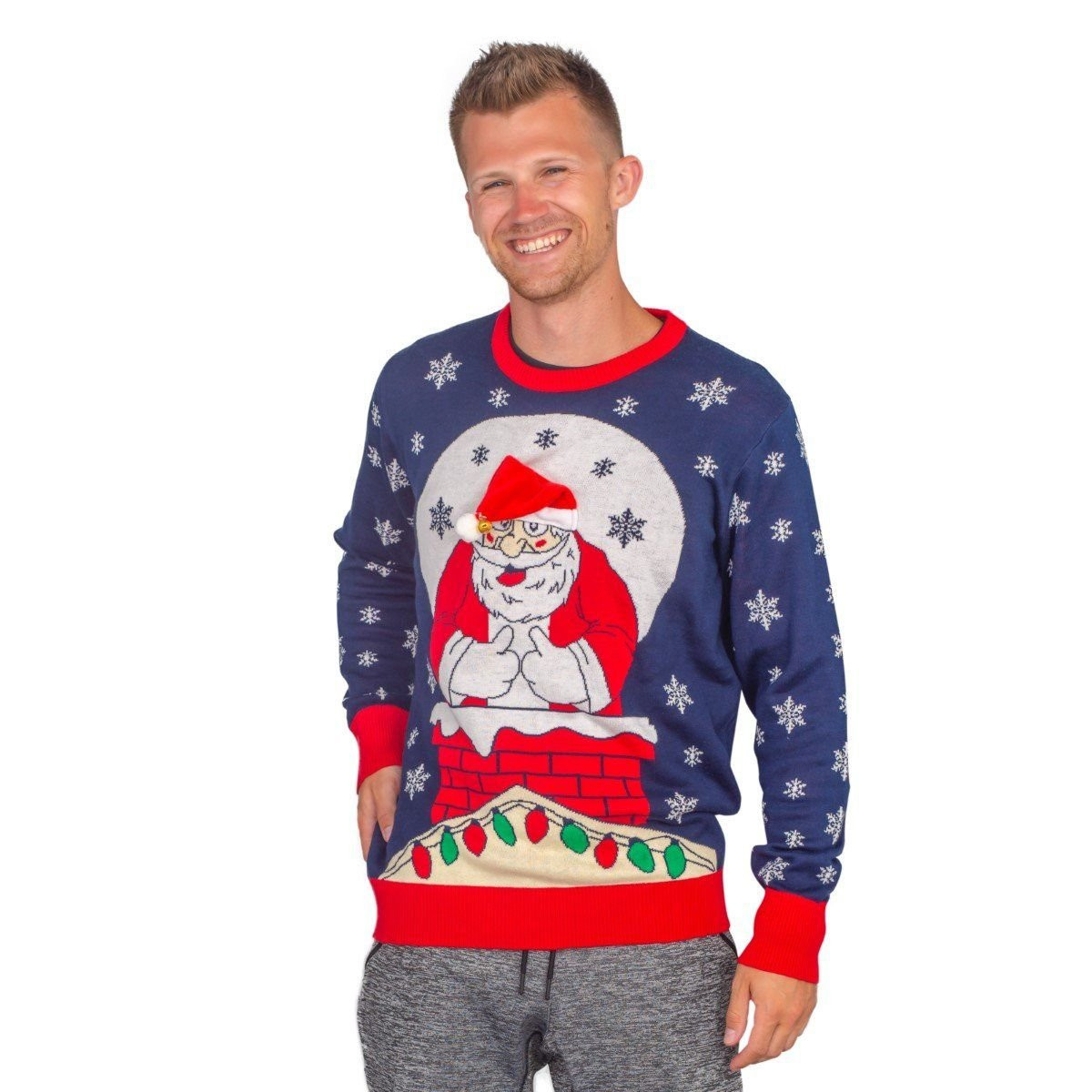 Flappy Santa Animated Hat For Unisex Ugly Christmas Sweater Adult 3D Funny Matching for family - Image 2