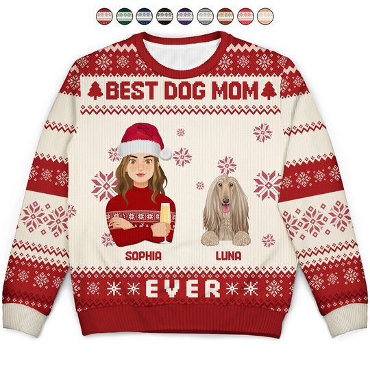 Flat Art Couple Or Single With Pets - Christmas Gift For Pet Lover Ugly Sweater - Image 4