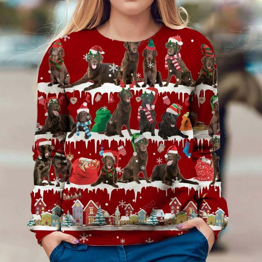 Flat Coated Retriever Ugly Christmas Sweater Adult 3D Funny Matching for family