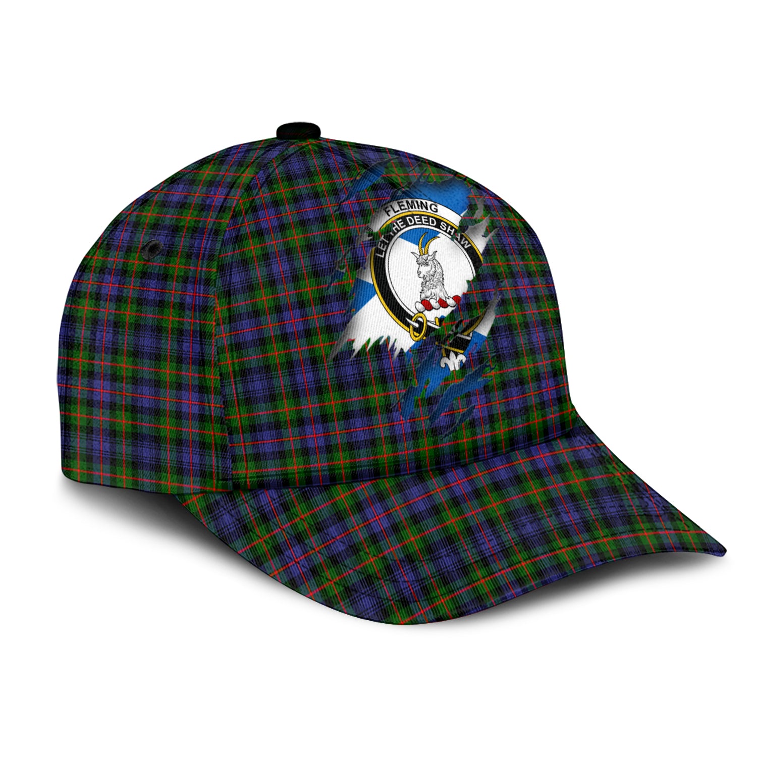 Fleming Tartan Plaid Cap, Family Crest In Me Style Tartan Baseball Cap TS23 Trucker Hats Custom Hats Gifts For Men & Women