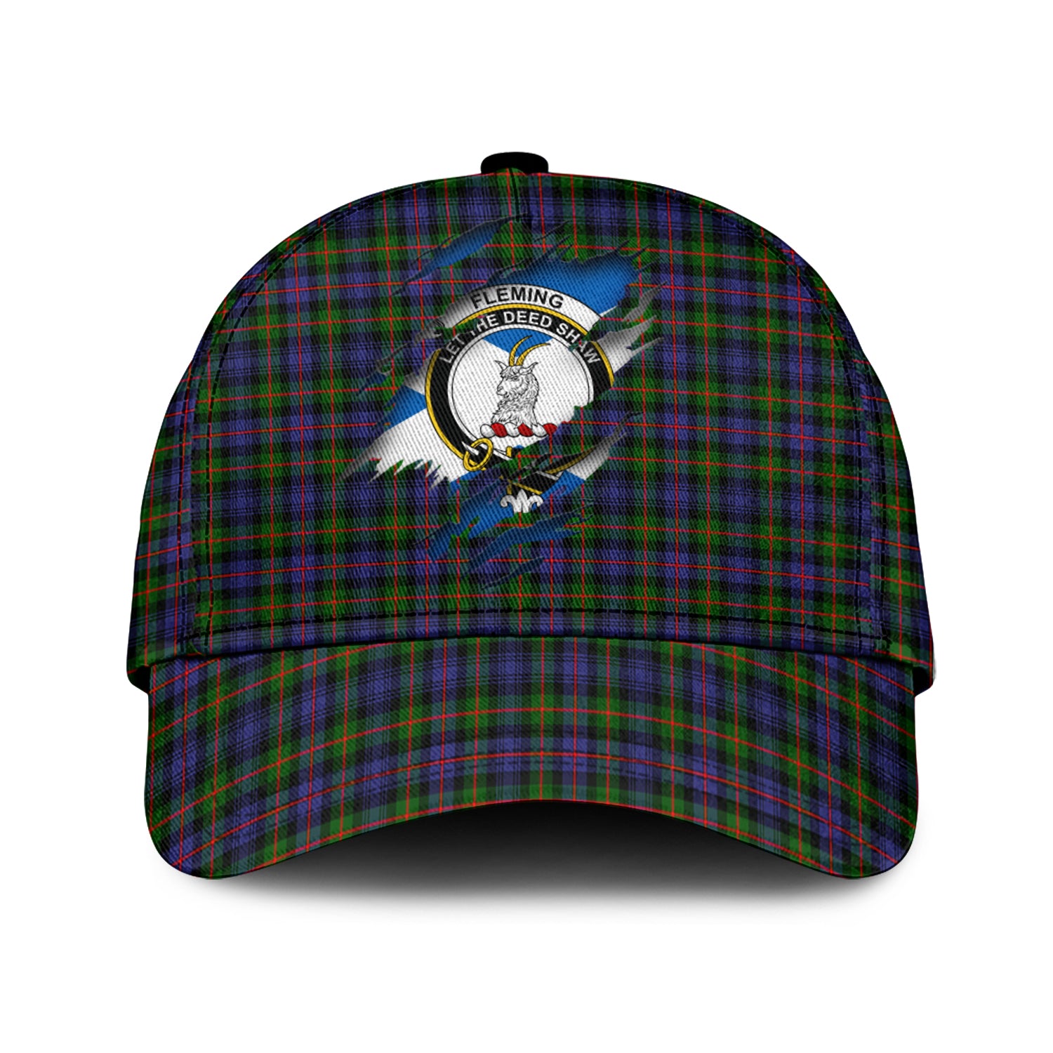 Fleming Tartan Plaid Cap, Family Crest In Me Style Tartan Baseball Cap TS23 Trucker Hats Custom Hats Gifts For Men & Women