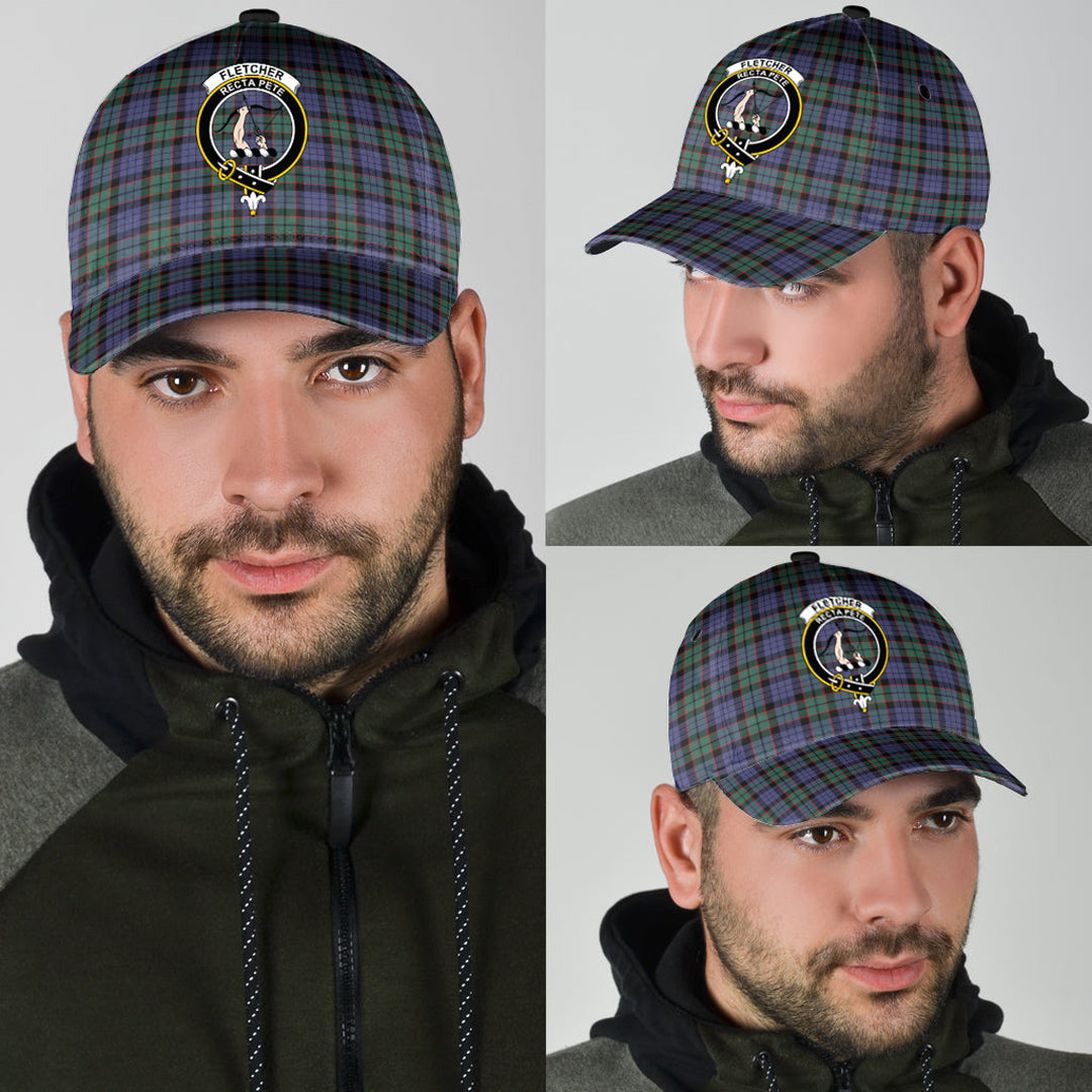 Fletcher Modern Tartan Baseball Cap, Tartan Plaid Cap with Family Crest K23 Trucker Hats Custom Hats Gifts For Men & Women