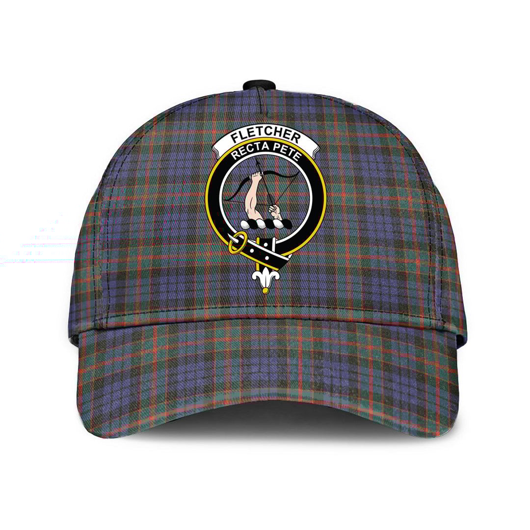 Fletcher of Dunans Tartan Baseball Cap, Tartan Plaid Cap with Family Crest K23 Trucker Hats Custom Hats Gifts For Men & Women