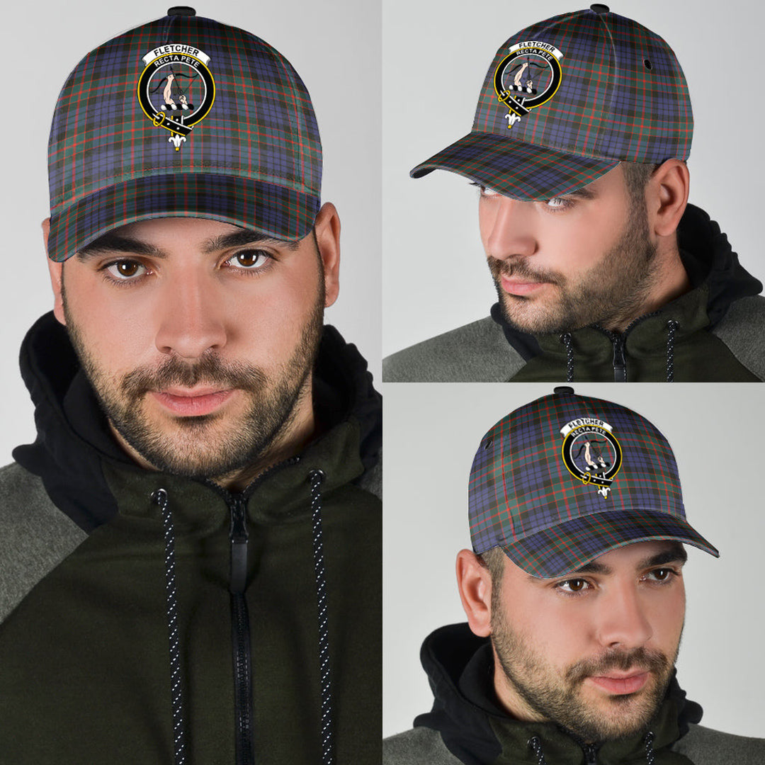 Fletcher of Dunans Tartan Baseball Cap, Tartan Plaid Cap with Family Crest K23 Trucker Hats Custom Hats Gifts For Men & Women