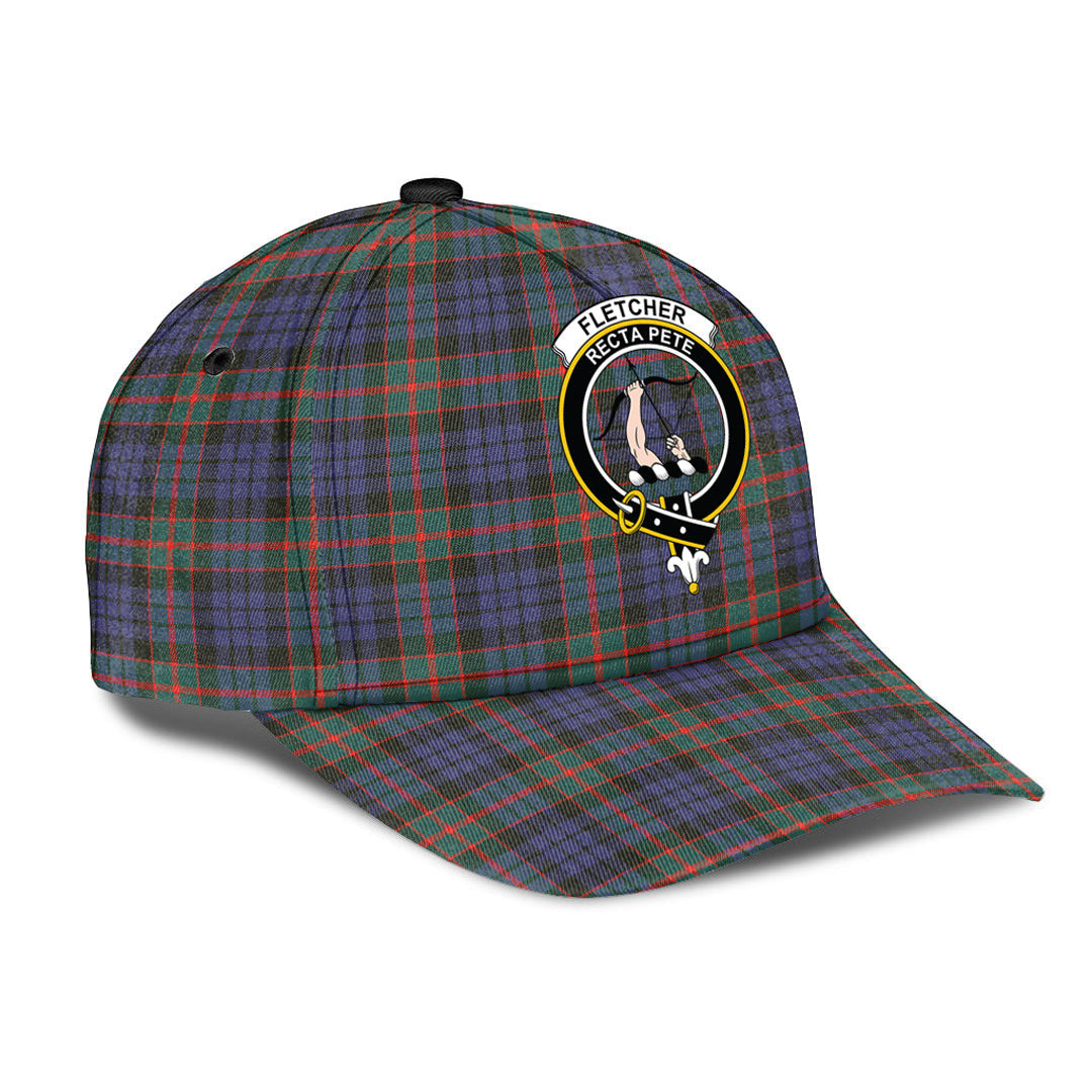 Fletcher of Dunans Tartan Baseball Cap, Tartan Plaid Cap with Family Crest K23 Trucker Hats Custom Hats Gifts For Men & Women