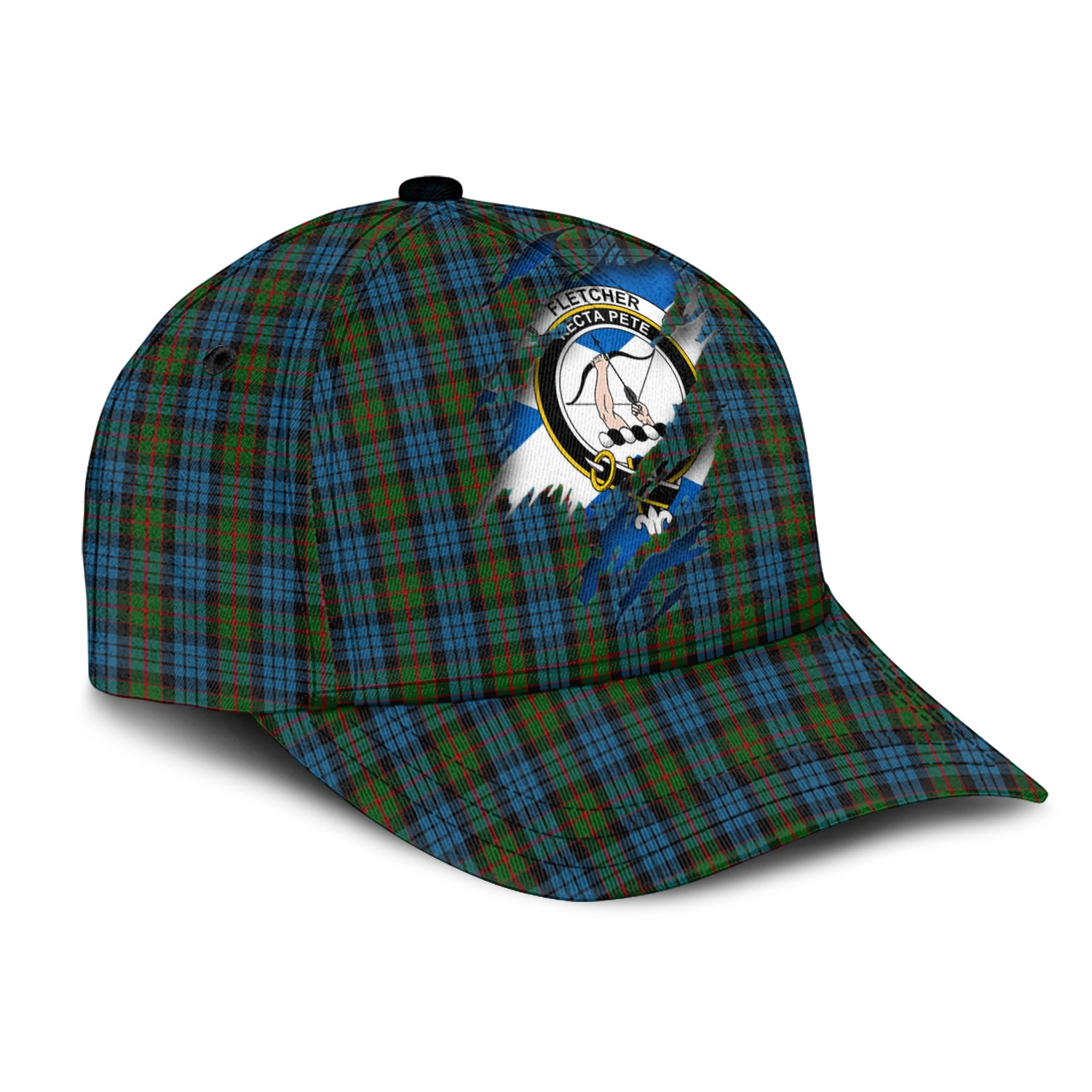 Fletcher of Dunans Tartan Plaid Cap, Family Crest In Me Style Tartan Baseball Cap TS23 Trucker Hats Custom Hats Gifts For Men & Women