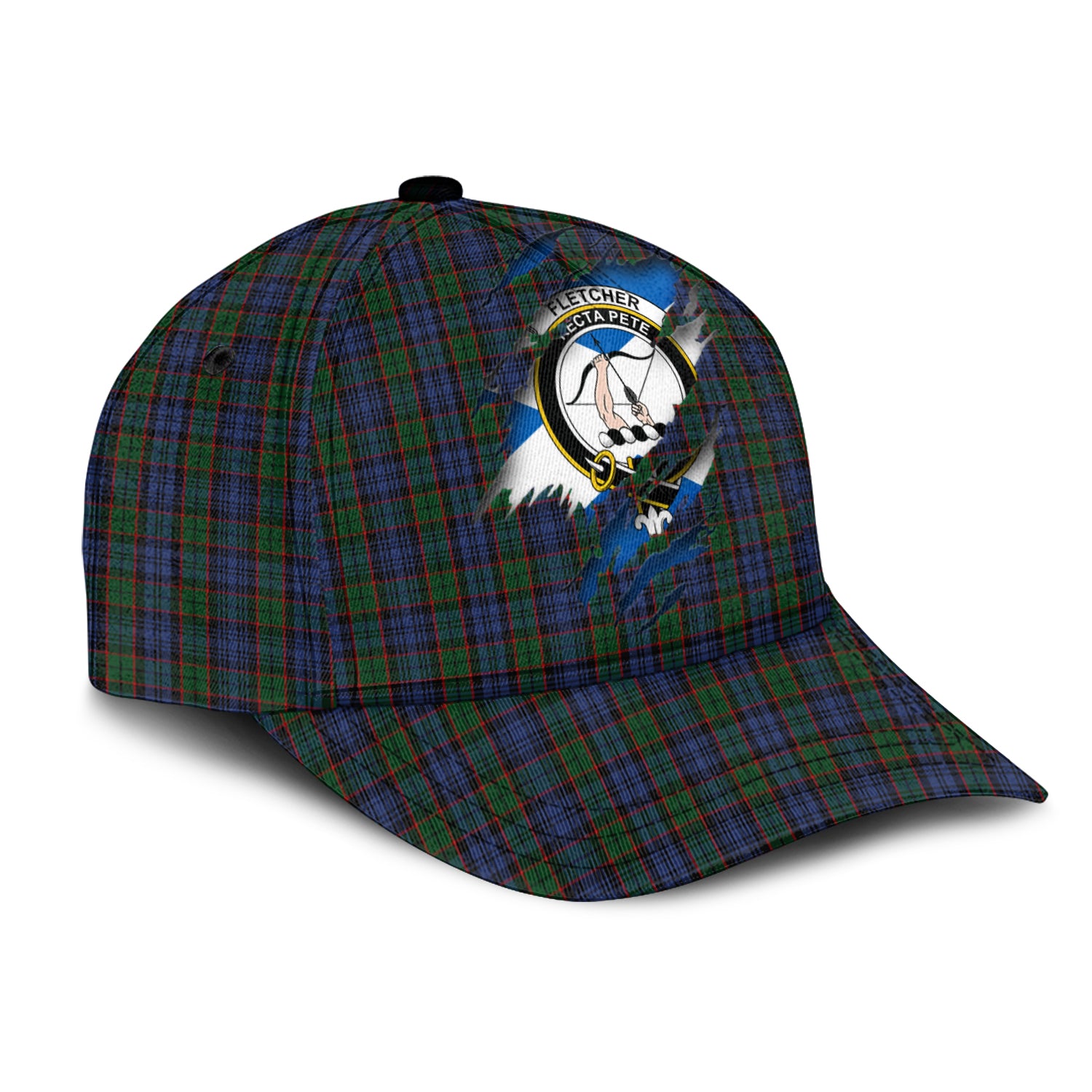 Fletcher Tartan Plaid Cap, Family Crest In Me Style Tartan Baseball Cap TS23 Trucker Hats Custom Hats Gifts For Men & Women