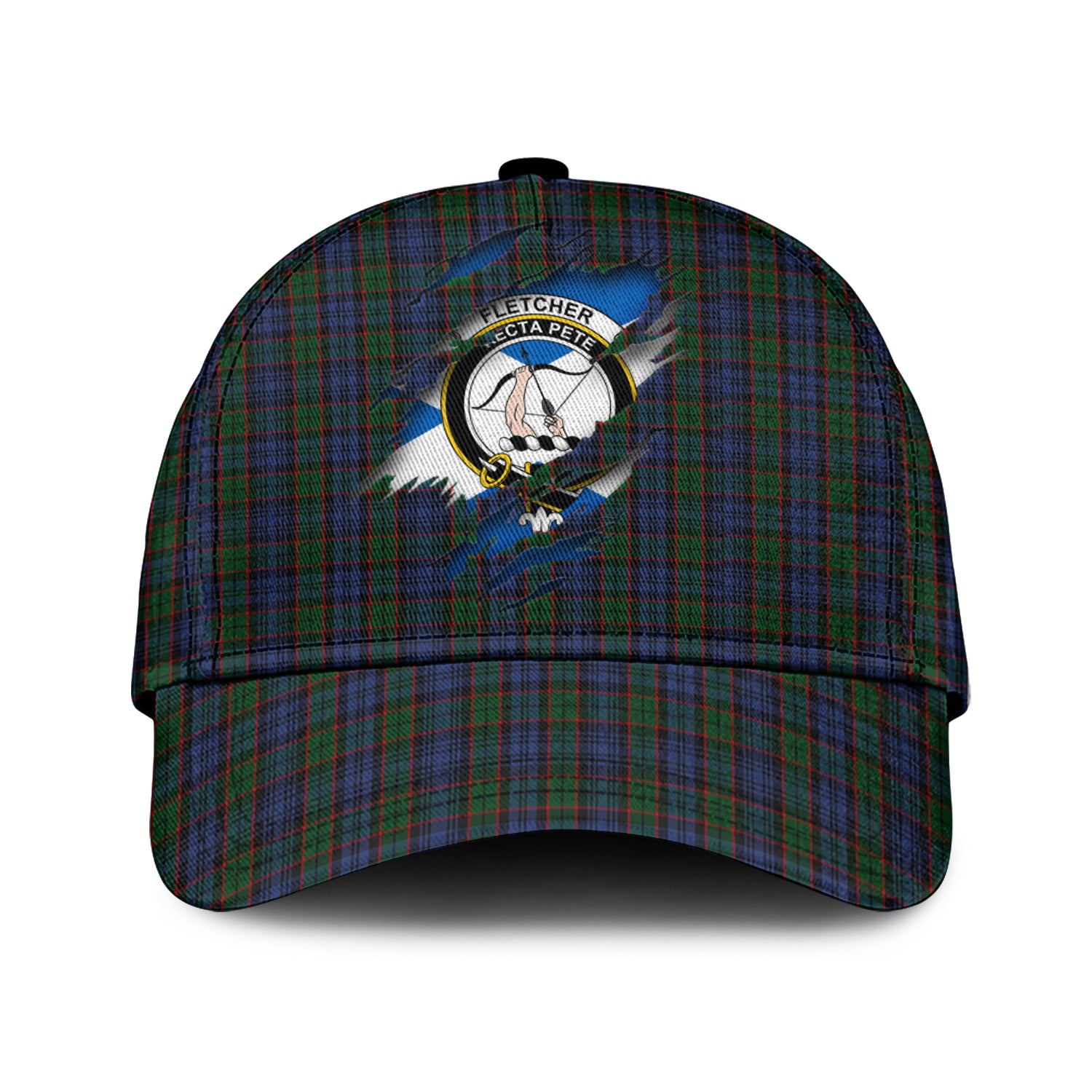 Fletcher Tartan Plaid Cap, Family Crest In Me Style Tartan Baseball Cap TS23 Trucker Hats Custom Hats Gifts For Men & Women