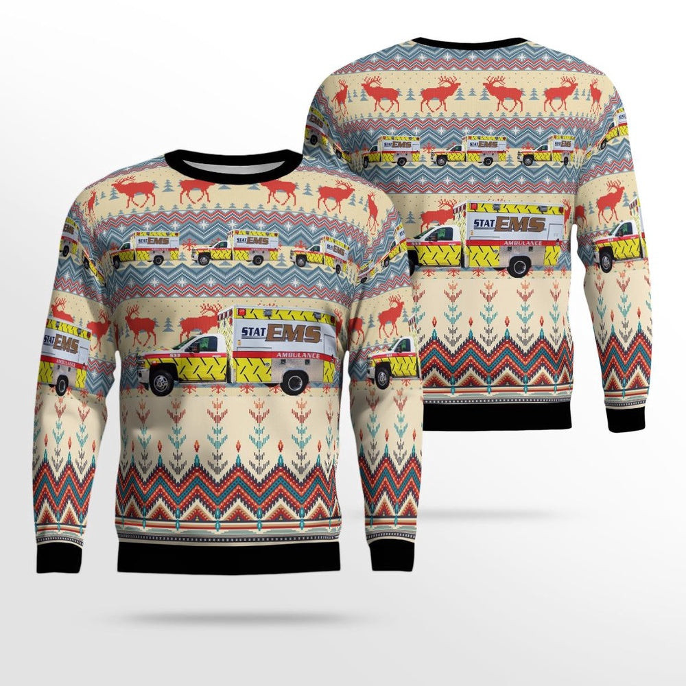 Flint Michigan STAT EMS Inc AOP Ugly Sweater Xmas Unisex Sweater Christmas Gifts For Men Women