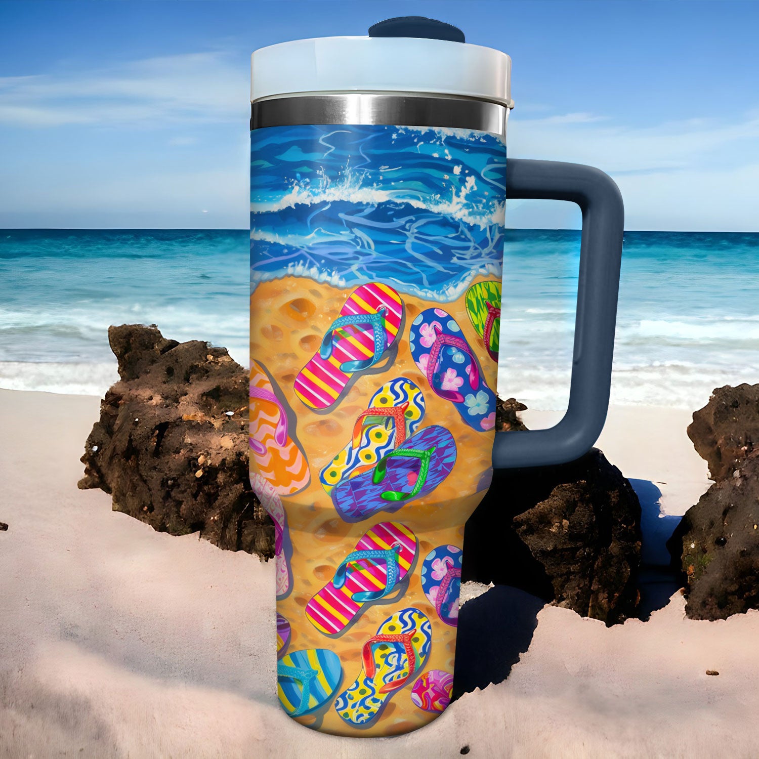 Flipflops Custom Stanley Cup 40 oz 30 oz Tumbler With HandleTVC2301727