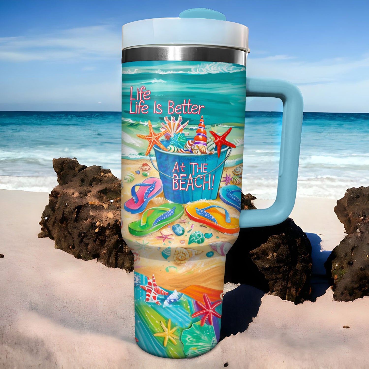 Flipflops Custom Stanley Cup 40 oz 30 oz Tumbler With HandleTVC2301727