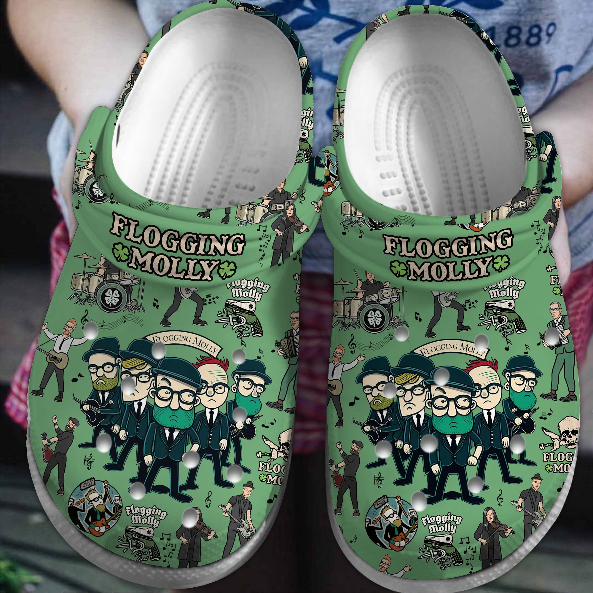Flogging Molly Music Crocs Crocband Clogs Shoes Comfortable For Men Women and Kids