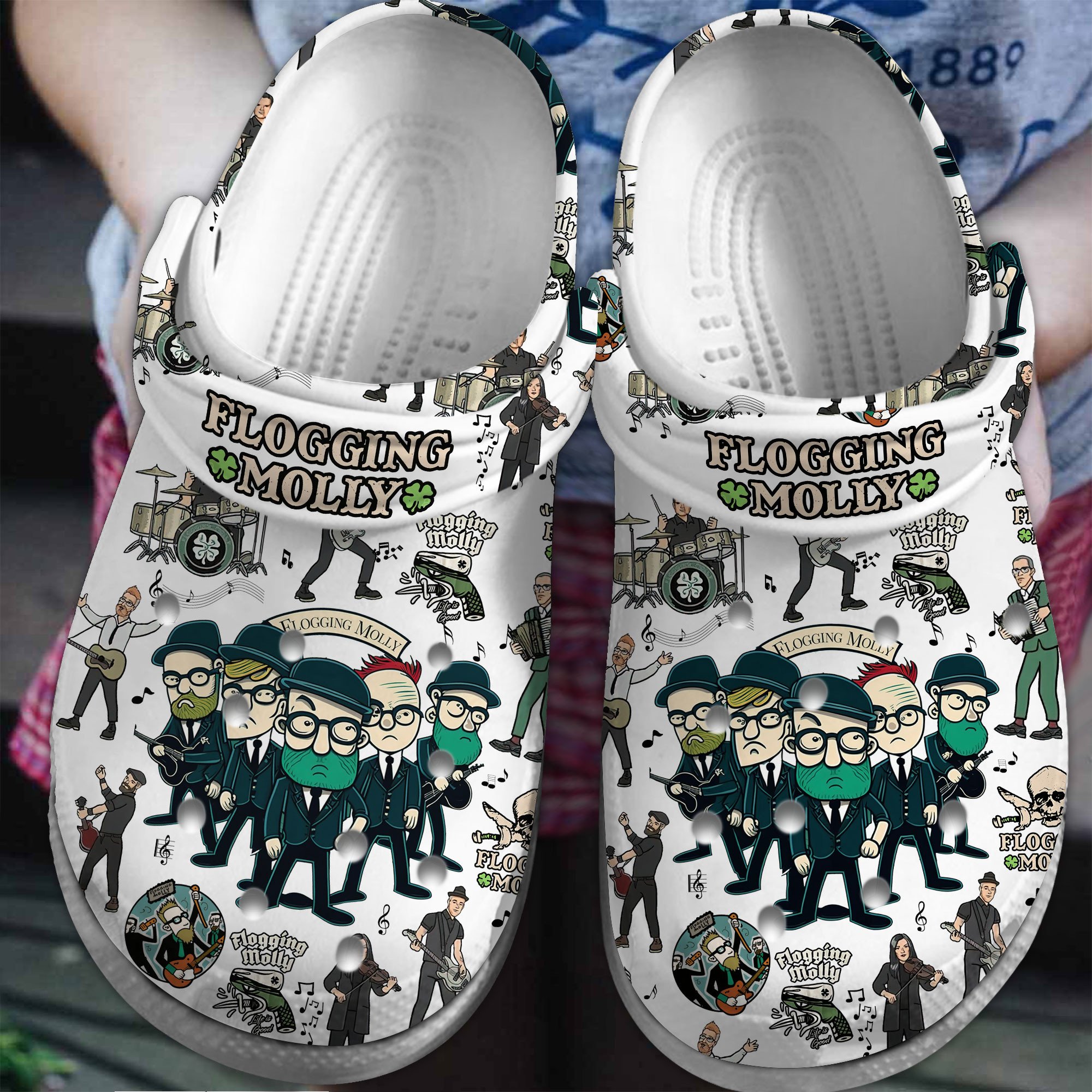 Flogging Molly Music Crocs Crocband Clogs Shoes Comfortable For Men Women and Kids