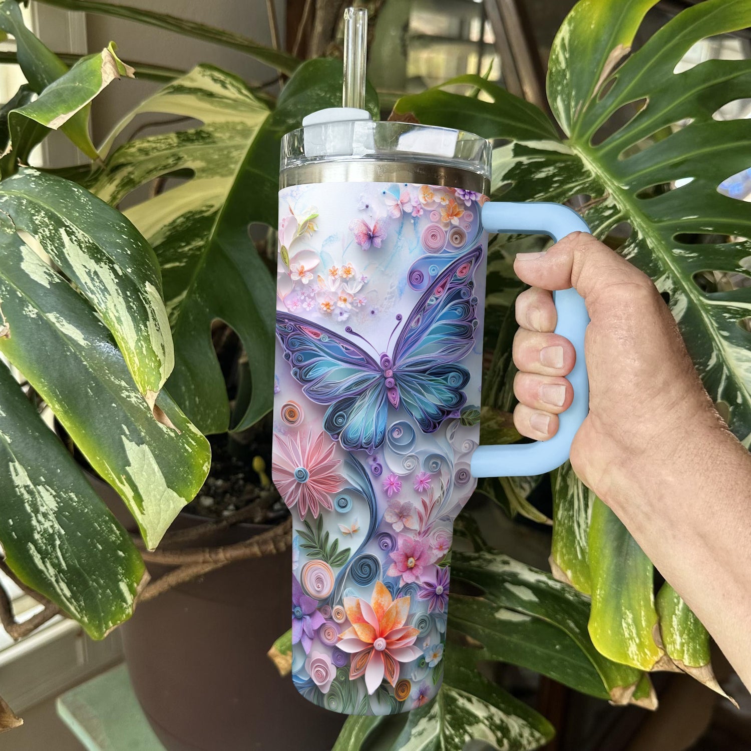 Floral And Butterfly Custom Stanley Cup 40 oz 30 oz Tumbler With HandleTVC2301289 - Image 3