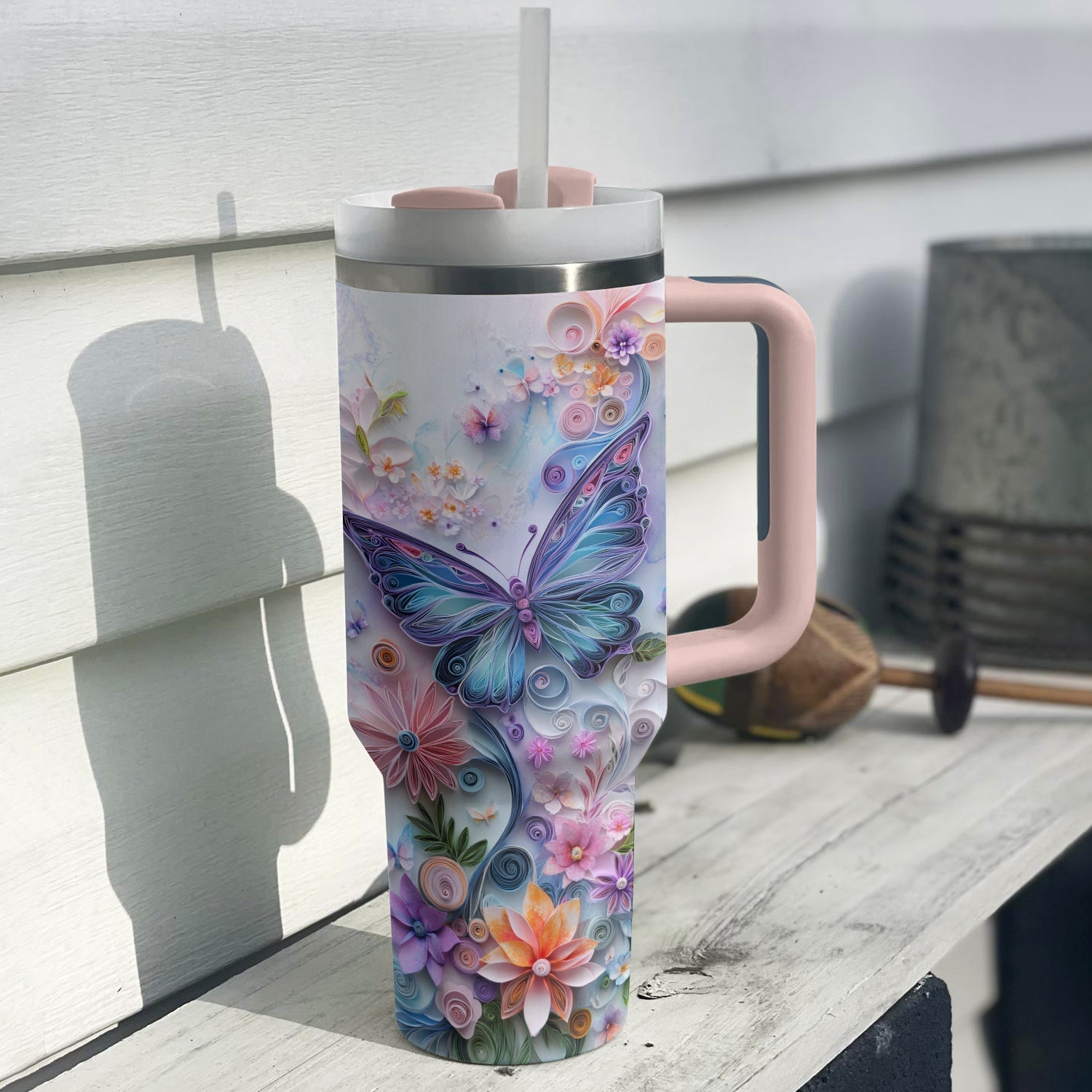 Floral And Butterfly Custom Stanley Cup 40 oz 30 oz Tumbler With HandleTVC2301289 - Image 4