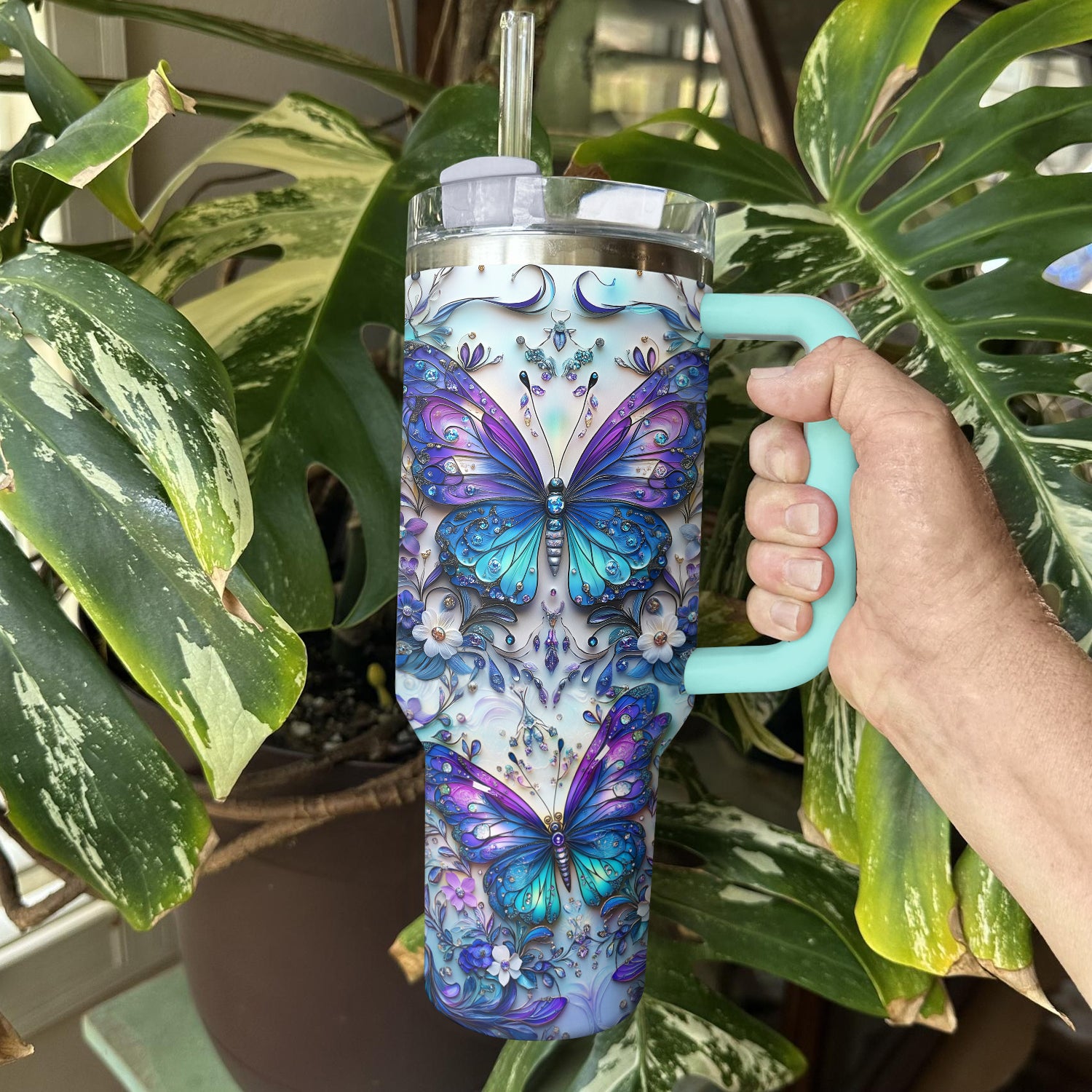 Floral And Butterfly Custom Stanley Cup 40 oz 30 oz Tumbler With HandleTVC2301289 - Image 3