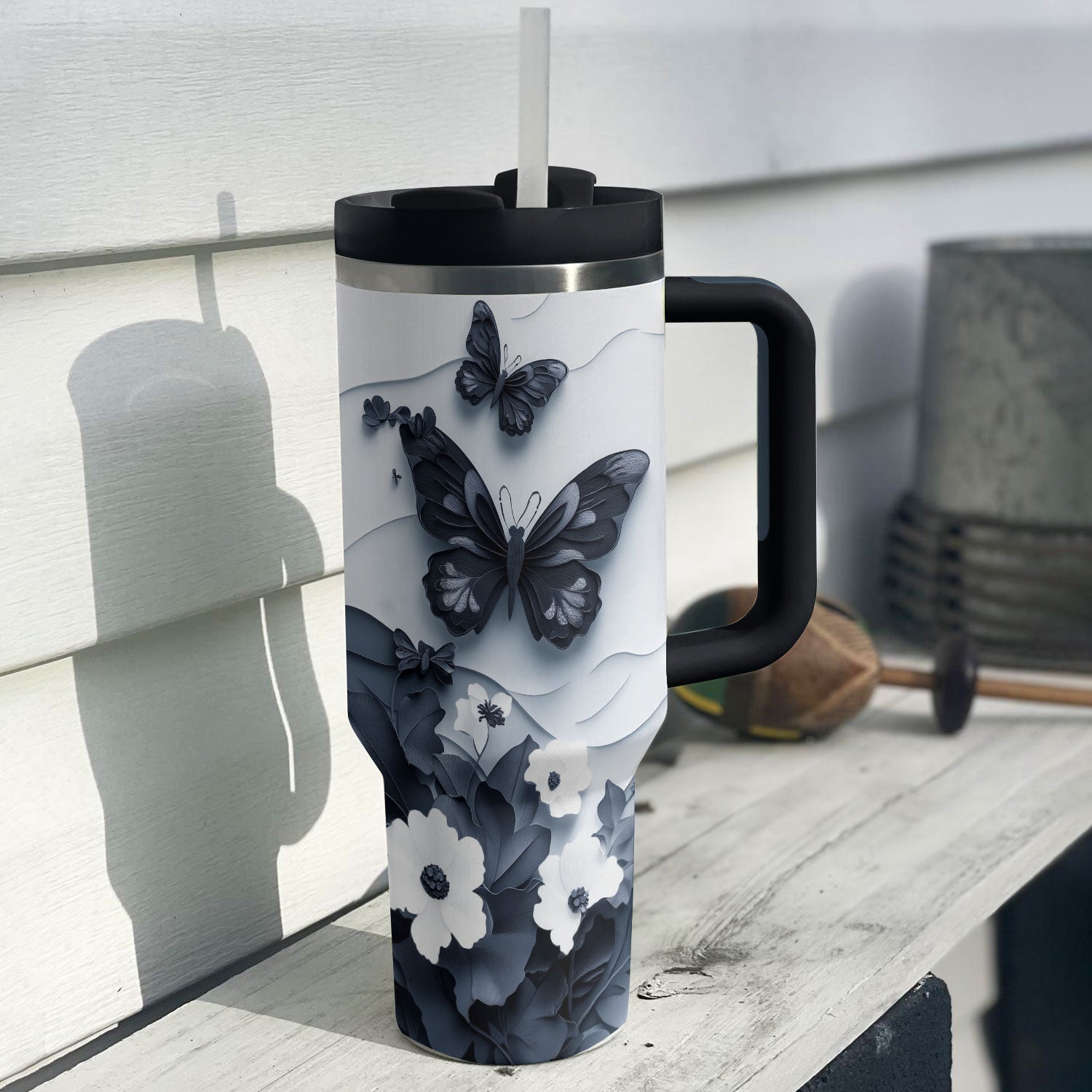 Floral And Butterfly Custom Stanley Cup 40 oz 30 oz Tumbler With HandleTVC2301290 - Image 4