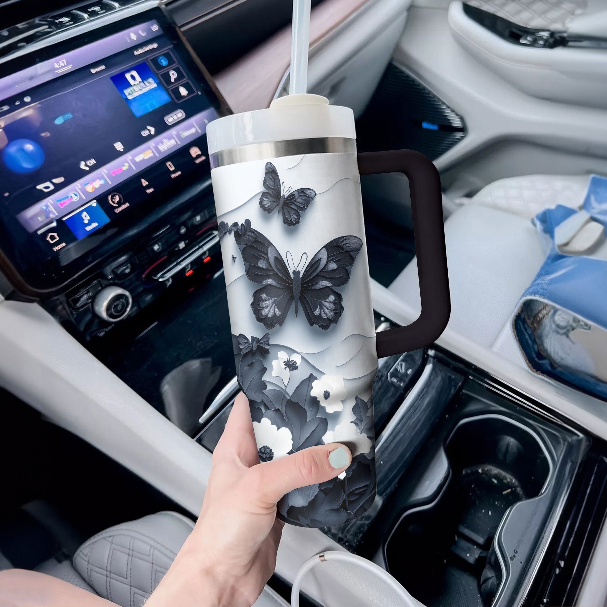 Floral And Butterfly Custom Stanley Cup 40 oz 30 oz Tumbler With HandleTVC2301290 - Image 3