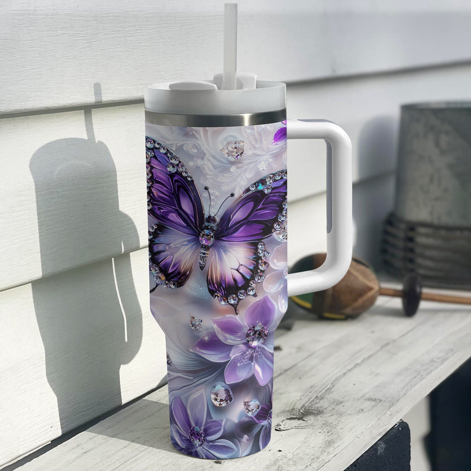 Floral And Butterfly Custom Stanley Cup 40 oz 30 oz Tumbler With HandleTVC2301298 - Image 2
