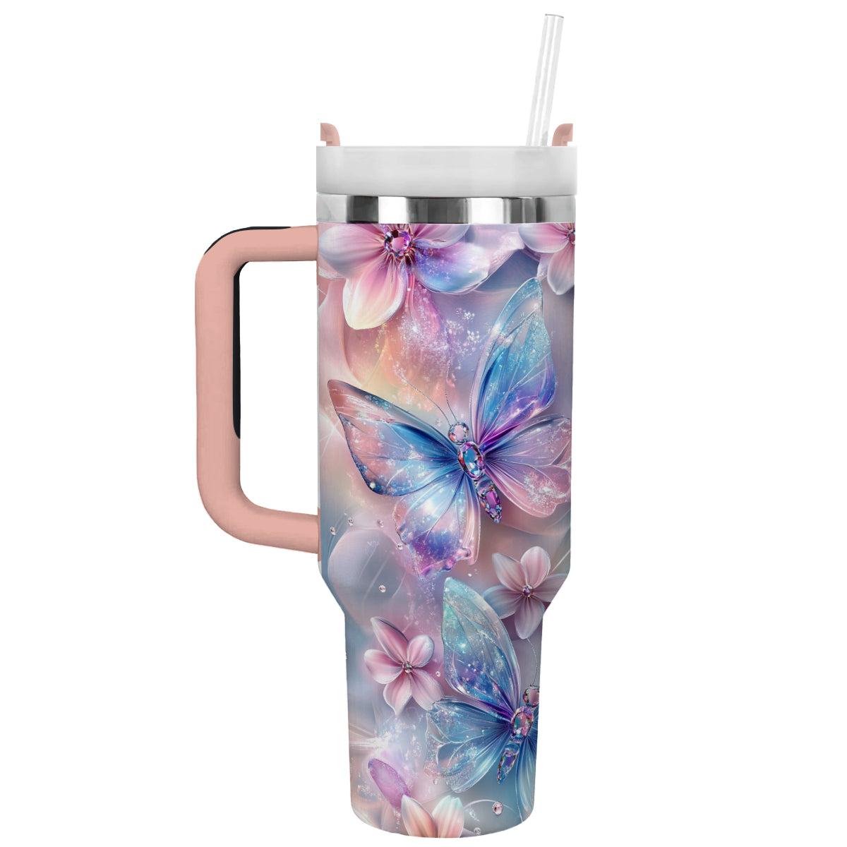 Floral And Butterfly Custom Stanley Cup 40 oz 30 oz Tumbler With HandleTVC2301304
