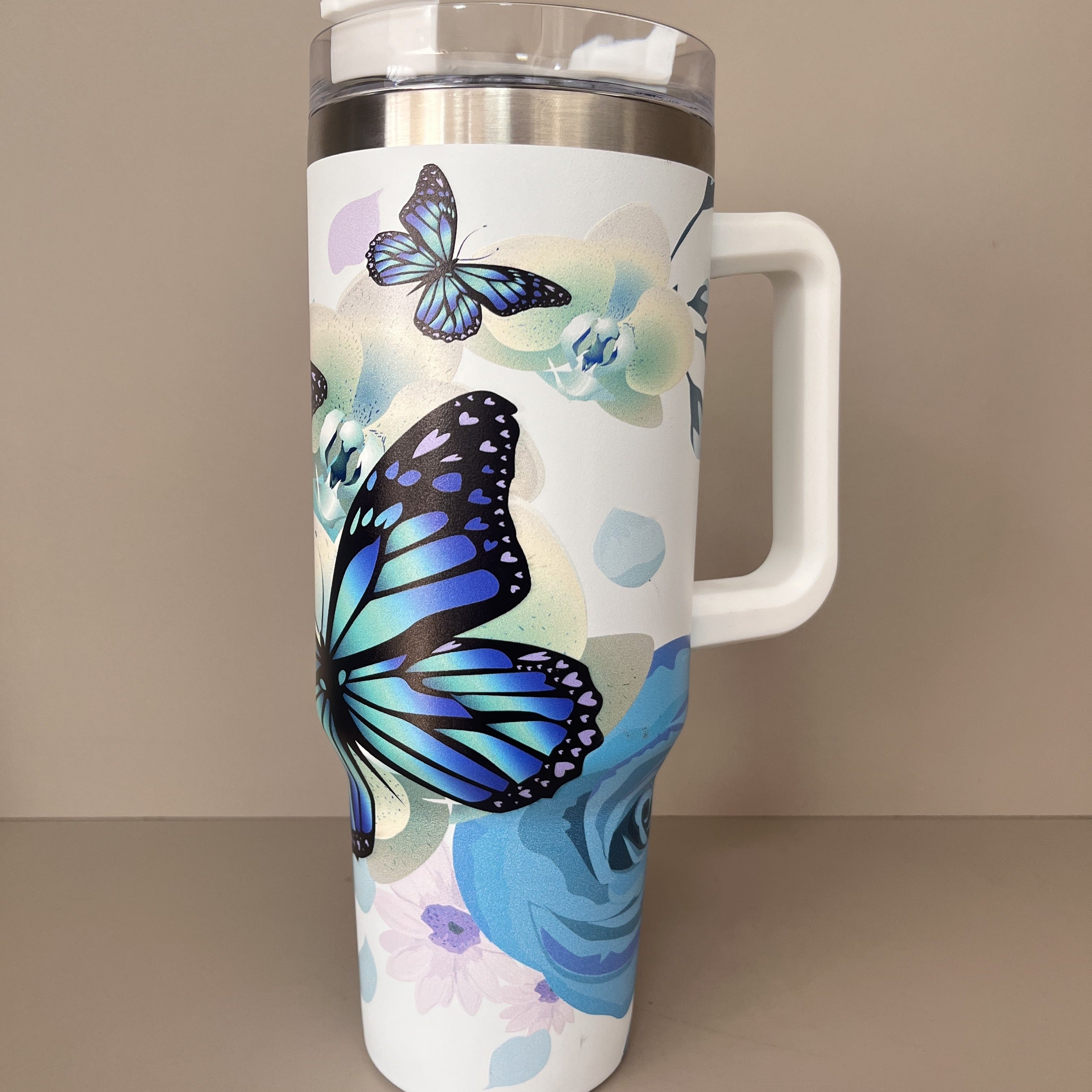 Floral And Butterfly Custom Stanley Cup 40 oz 30 oz Tumbler With HandleTVC2301652