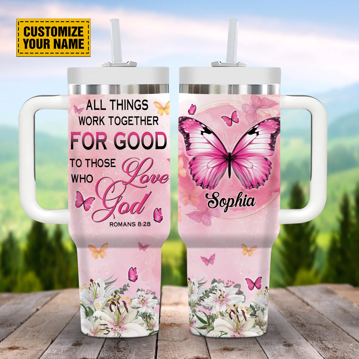 Floral Butterfly God Custom Stanley Cup 40 oz 30 oz Tumbler With HandleTVC2301693