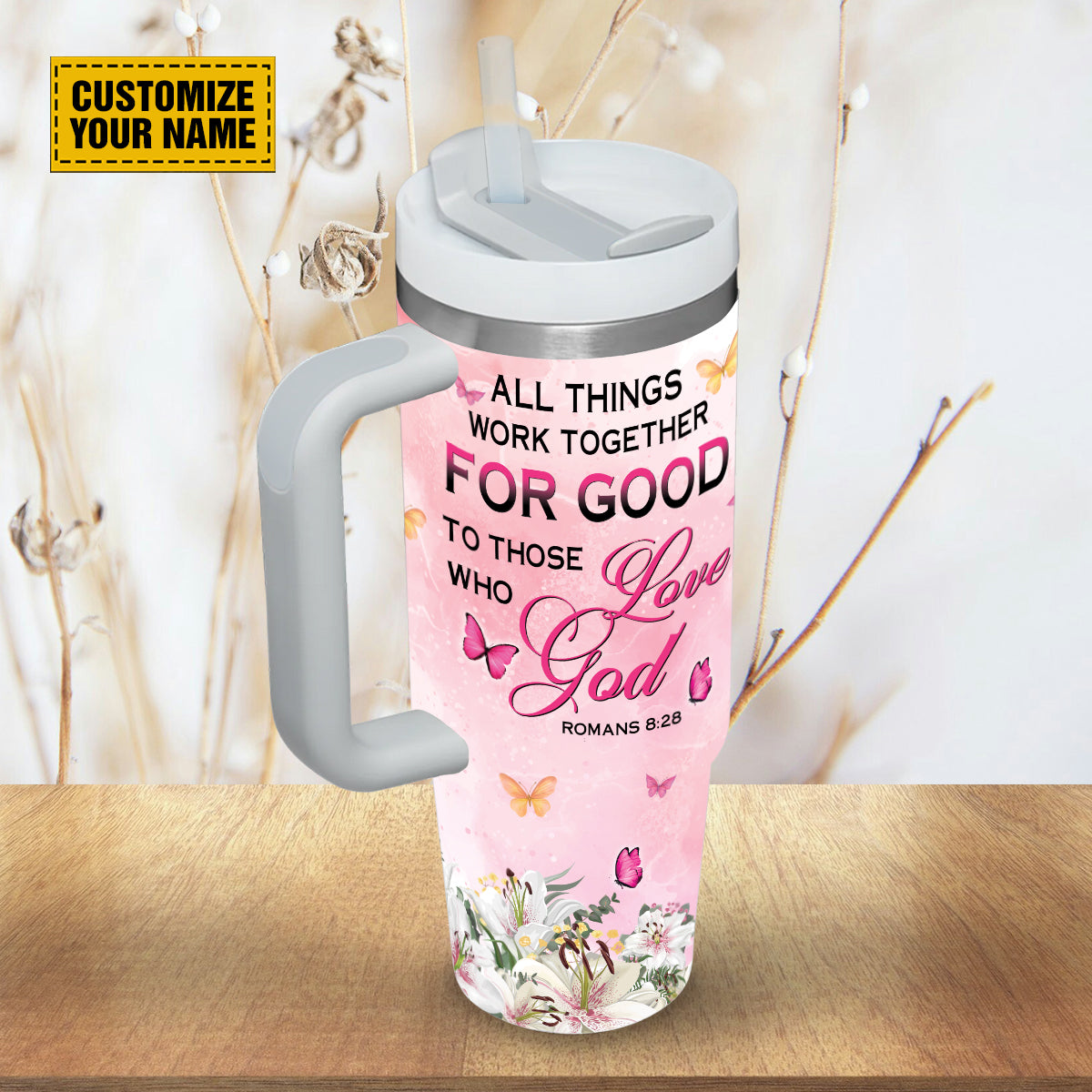 Floral Butterfly God Custom Stanley Cup 40 oz 30 oz Tumbler With HandleTVC2301693 - Image 3