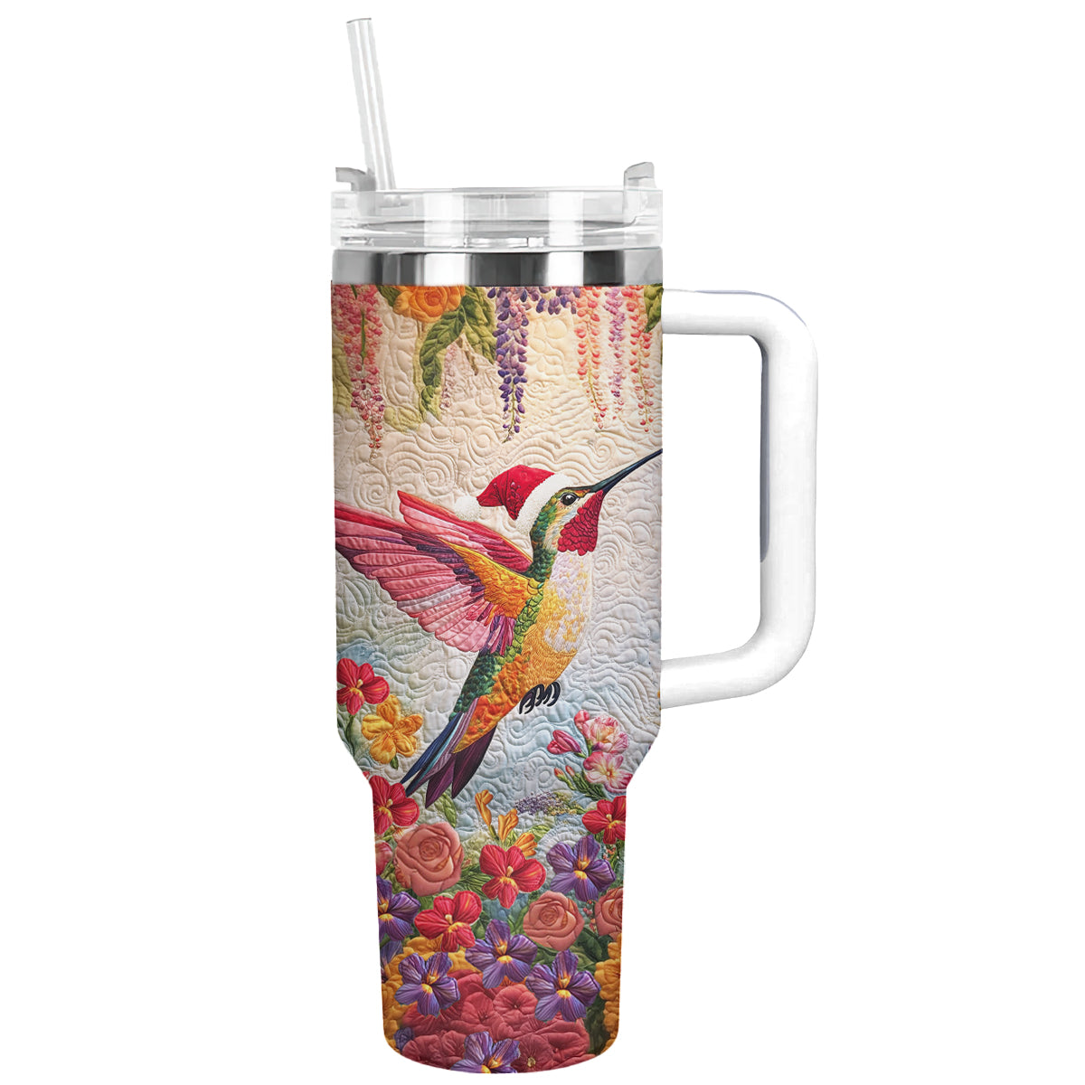 Floral Christmas Hummingbird Custom Stanley Cup 40 oz 30 oz Tumbler With HandleTVC2301484