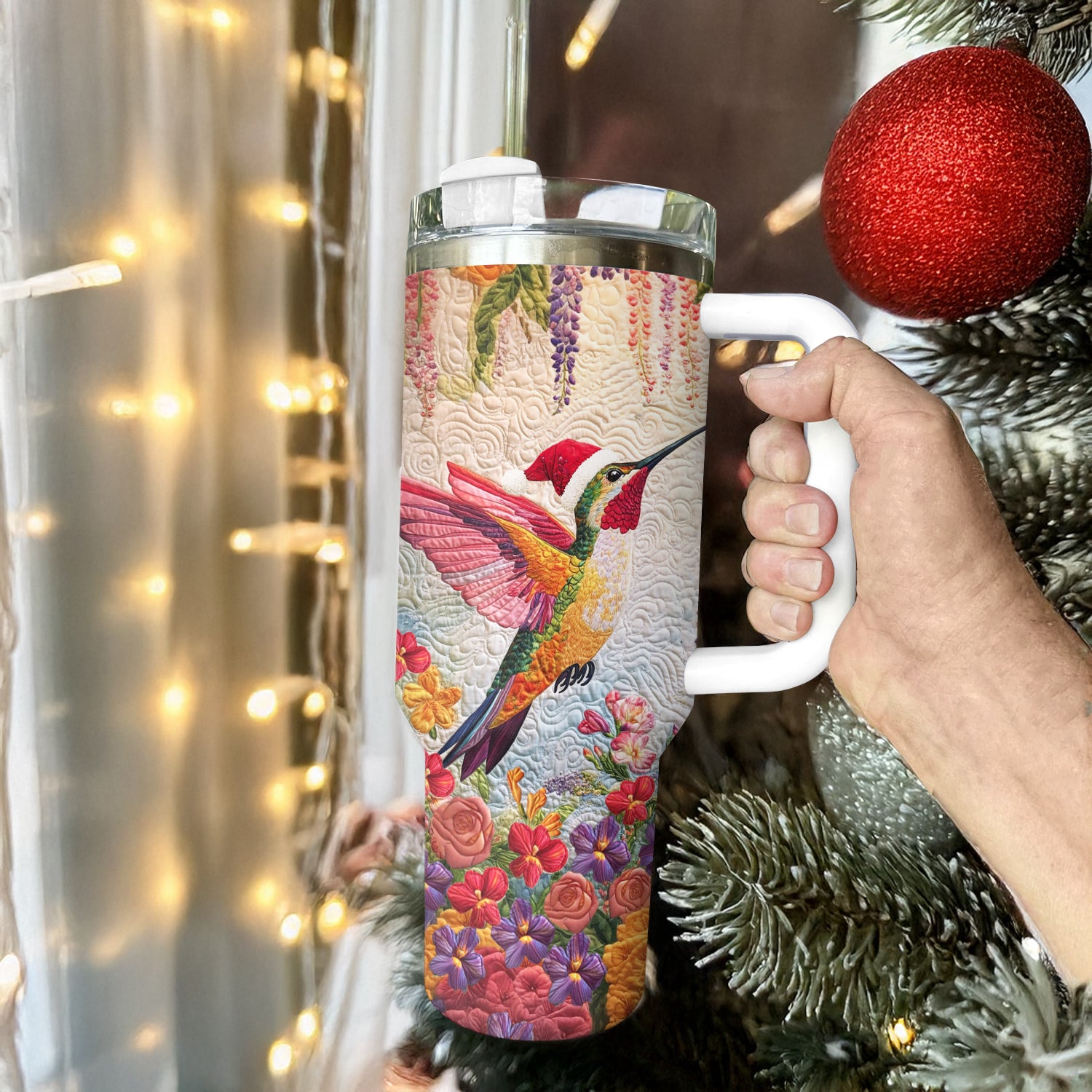 Floral Christmas Hummingbird Custom Stanley Cup 40 oz 30 oz Tumbler With HandleTVC2301484 - Image 3