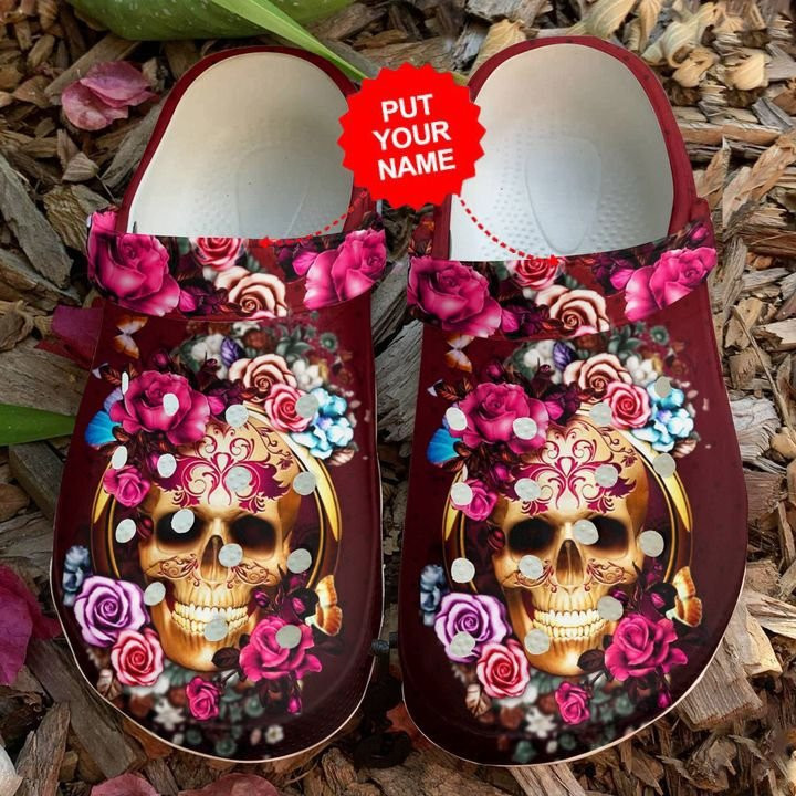 Floral clog Shoes Skull