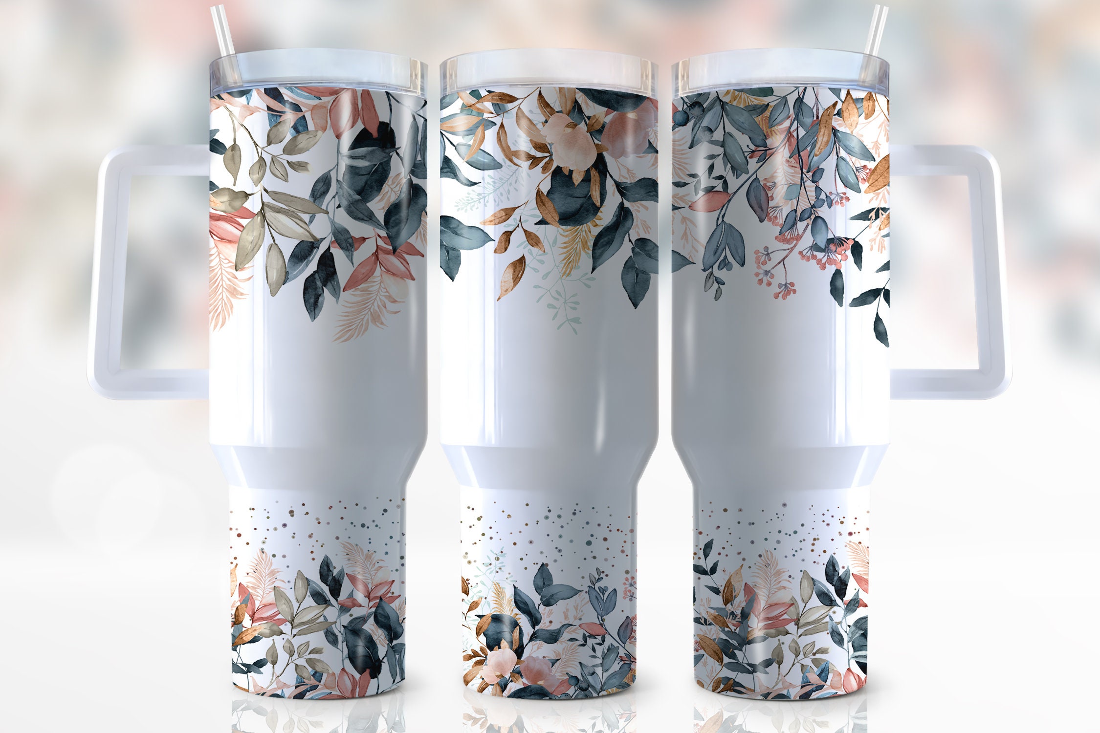 Floral Custom Stanley Cup 40 oz 30 oz Tumbler With HandleTVC2301943