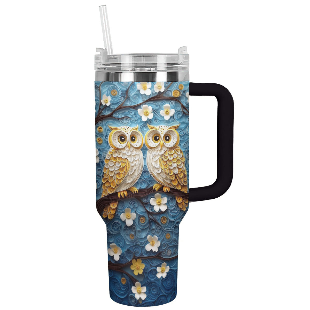 Floral Cute Owl Custom Stanley Cup 40 oz 30 oz Tumbler With HandleTVC2301293