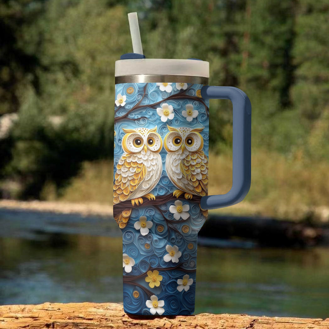 Floral Cute Owl Custom Stanley Cup 40 oz 30 oz Tumbler With HandleTVC2301293 - Image 3