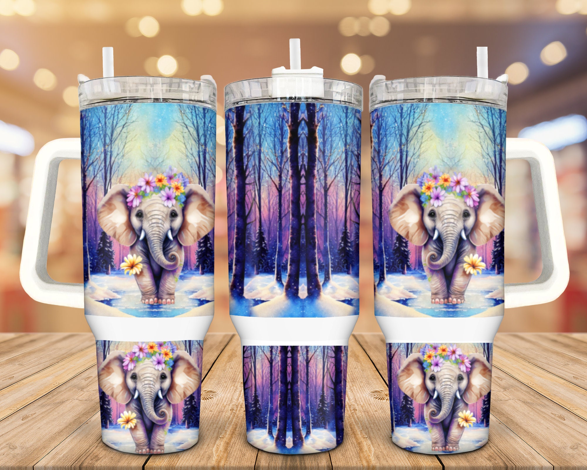 Floral Elephant Custom Stanley Cup 40 oz 30 oz Tumbler With HandleTVC2301938