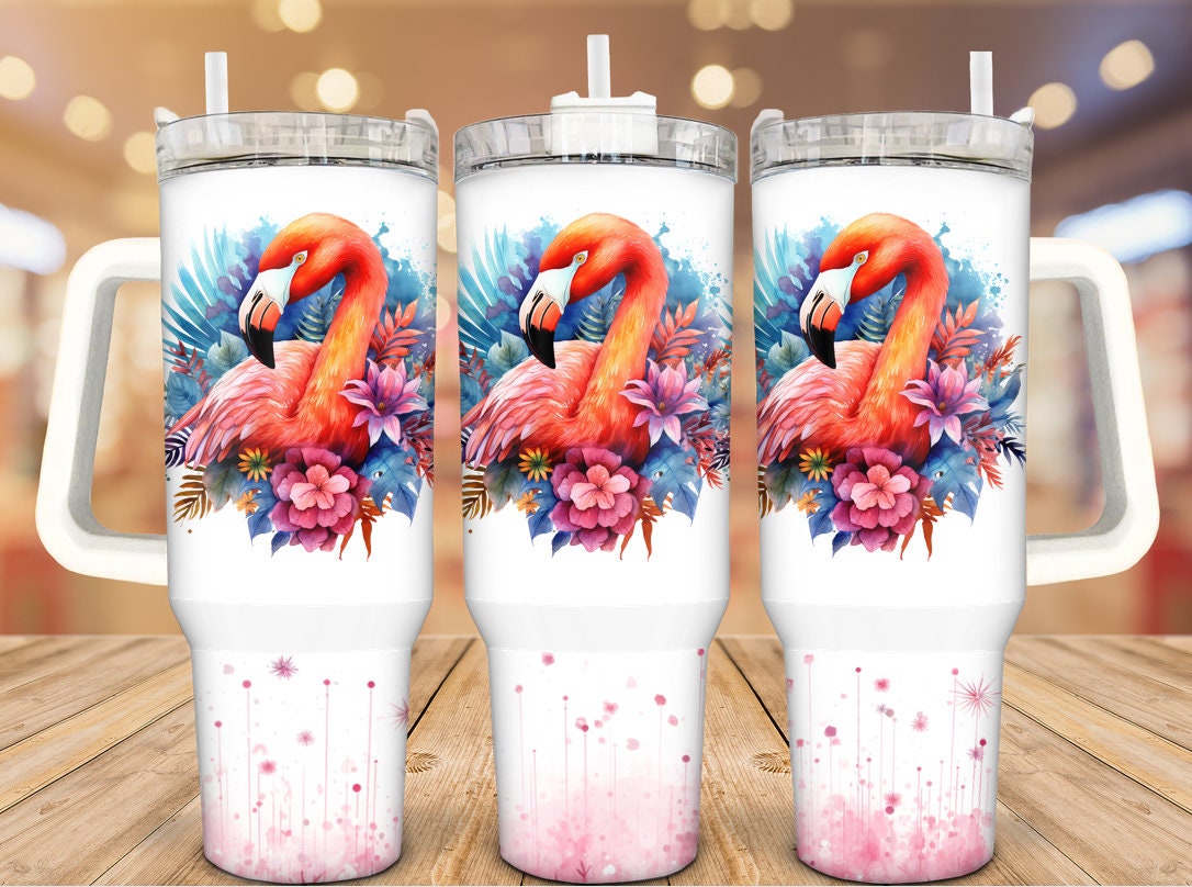 Floral Flamingo Custom Stanley Cup 40 oz 30 oz Tumbler With HandleTVC2301934