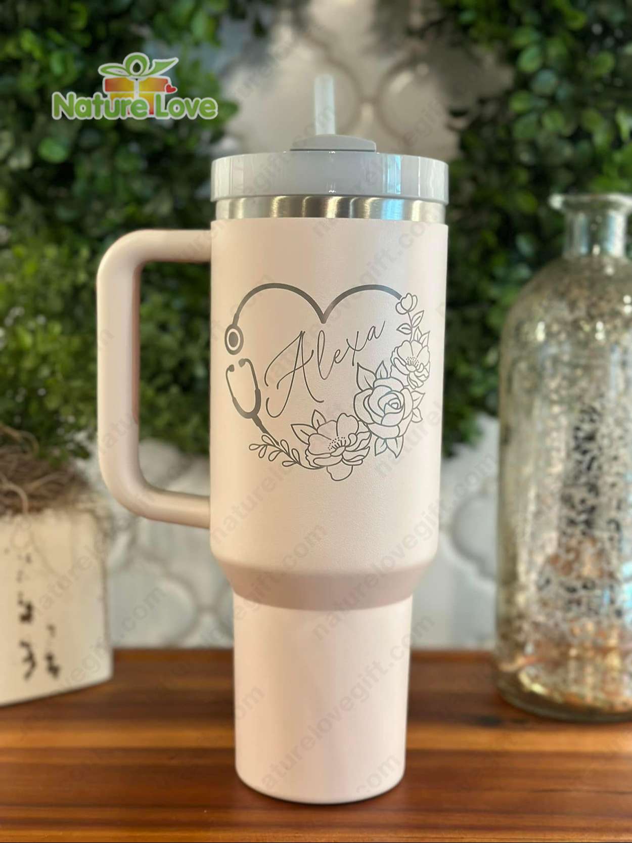 Floral Heart Valentine Gift Custom Stanley Cup 40 oz 30 oz Tumbler With HandleTVC2301904