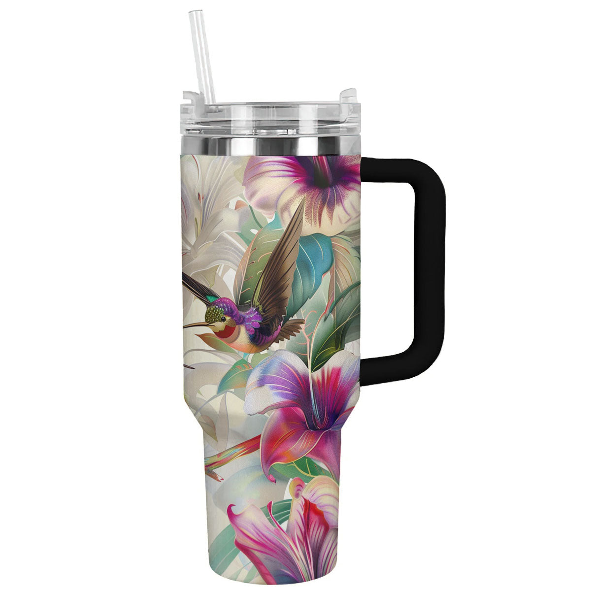 Floral Hummingbird Custom Stanley Cup 40 oz 30 oz Tumbler With HandleTVC2301786 - Image 2